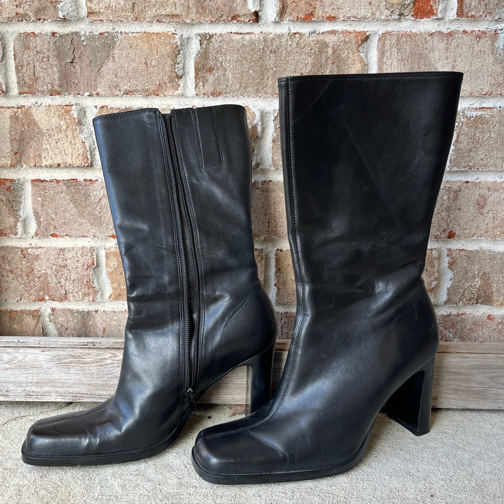 GORGEOUS Nine West vintage square toe leather boots